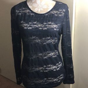Navy blue lace top